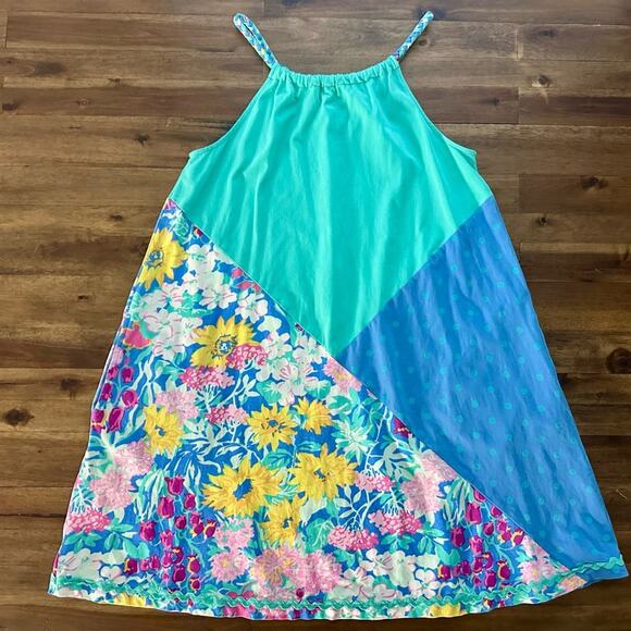 Matilda Jane Dream Chasers Polka Dot Daisy Floral Sleeveless Dress Blue Green 14 - Picture 2 of 8